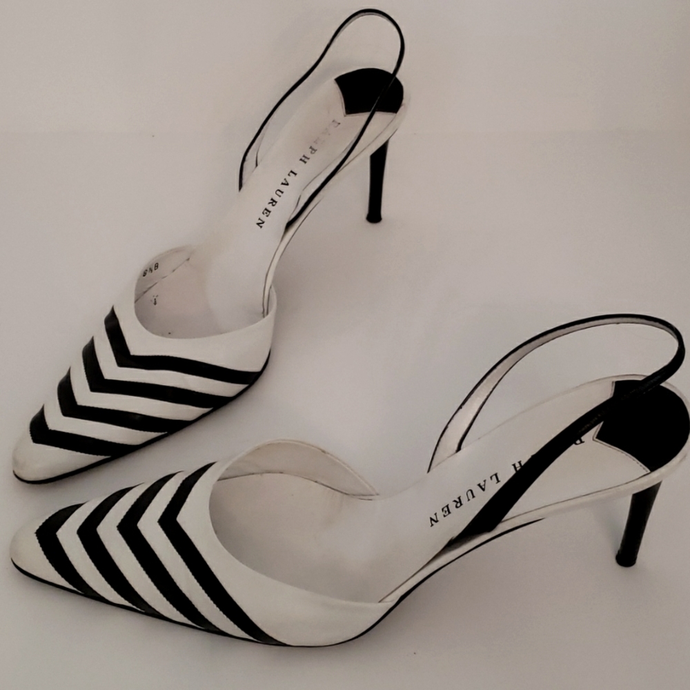 SALE PRICED! Ralph Lauren Lux Black Label Sling Back Heels